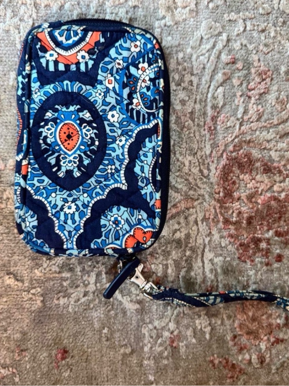 Vera Bradley Blue Multi Quilted Wristlet Clutch